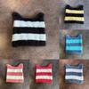 Ears Design Cats Knit Cap With Stripe Style For Daily Cold Weather Use Outdoor