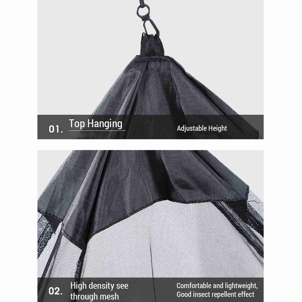 Camping Mosquito Net Bed Compact and Lightweight Mesh Tent for Camping Hiking Triangular Outdoors Bug Net with Carry