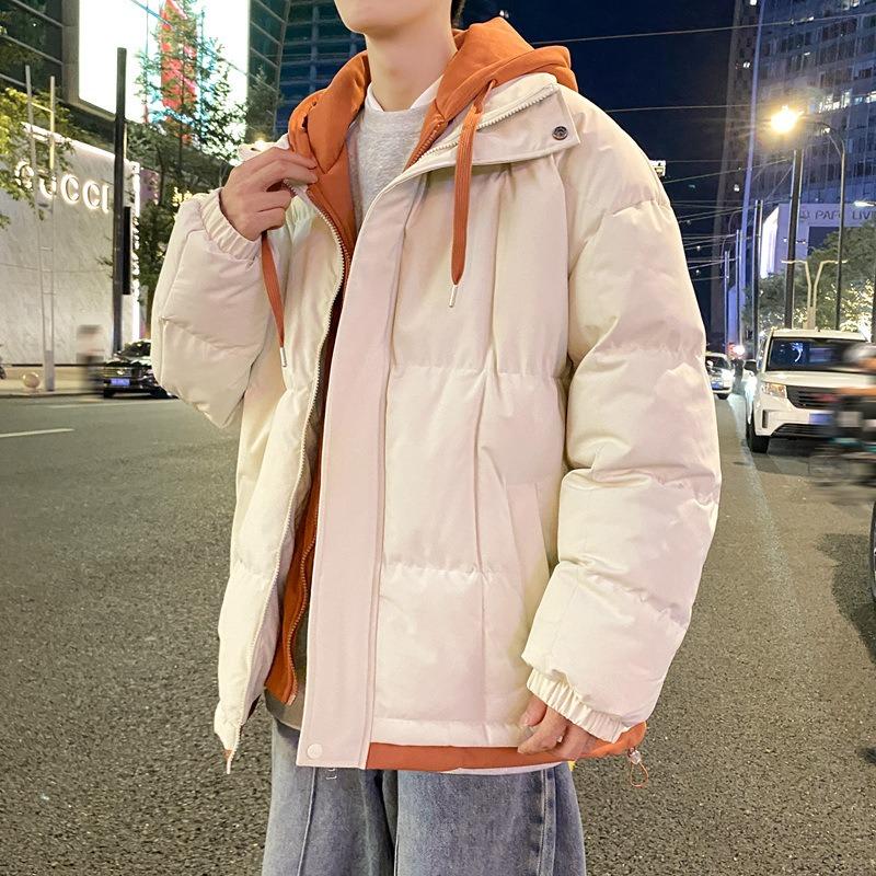 Men's Cotton-padded Coat, Men's Fake Two-piece Thickened Autumn and Winter New Warm Couple's Cotton-padded Jacket Trend