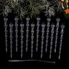 Clear Acrylic Icicle Ornaments Twisted Water Drop Design Snowflake Ornaments Set  Home Decoration
