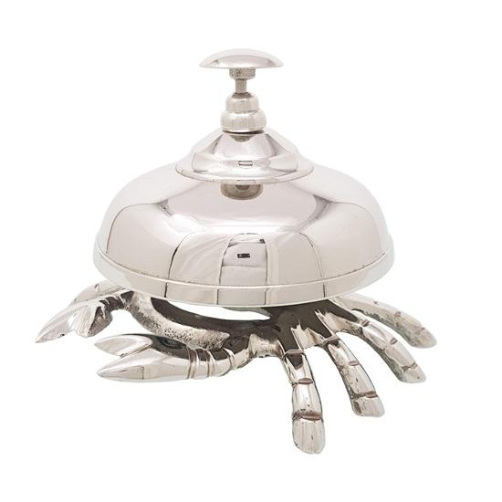 Brass Nautical  Beautiful Desk Bells Unique Table Bells Home Decor Gift Call Bell Reception Bell (Crab, Chrome)