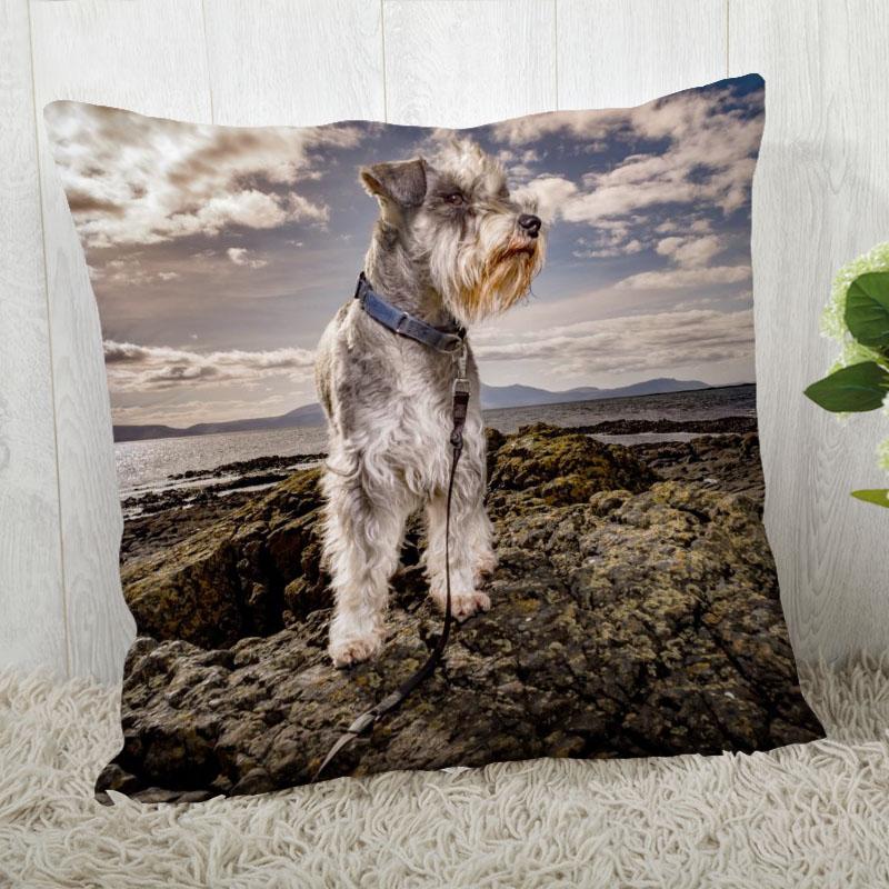Pillow Cover Customize Schnauzer Pillow Case Modern Home Decorative Pillowcase For Living Room 45X45Cm,40X40Cm A.4.29