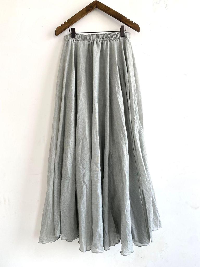 2025 Linen Blend Ruffle Hem Midi Skirt, Spring/Summer Collection, Available in 4 Colors and 2 Sizes, Casual & Versatile Design