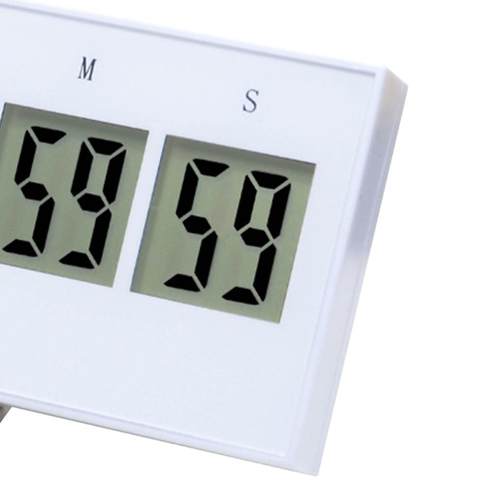 Target Timer LCD Screen Touch Key Compact Examination Timer for Study Office School Kitchen White