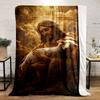Jesus Holding Lamb Cross Blanket  Printed Blanket for Living Room Bed Couch lunch break Soft Cozy Blanket for Friend's festival Gift