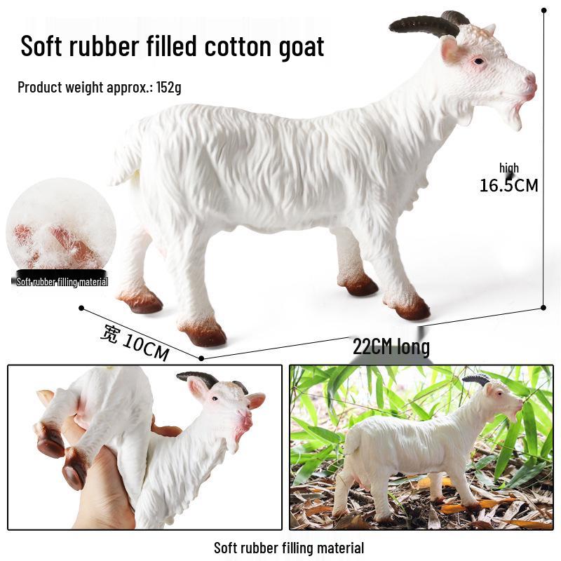 Children's Cognitive Animal Model Toy: Yellow Cow, Buffalo, Rhinoceros, Zebu, Bison, Bull Figurine.