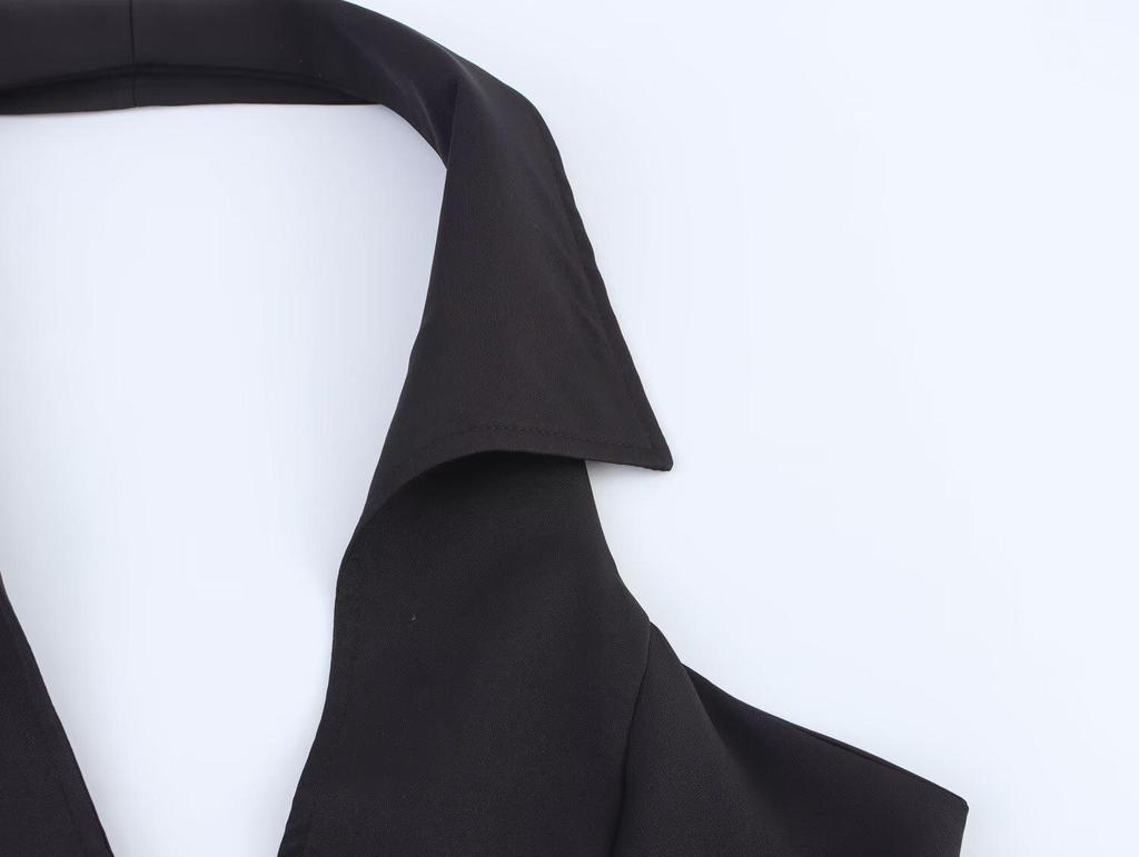 2025 Spring Women's European and American Halter Neck Shirt Dress Pants