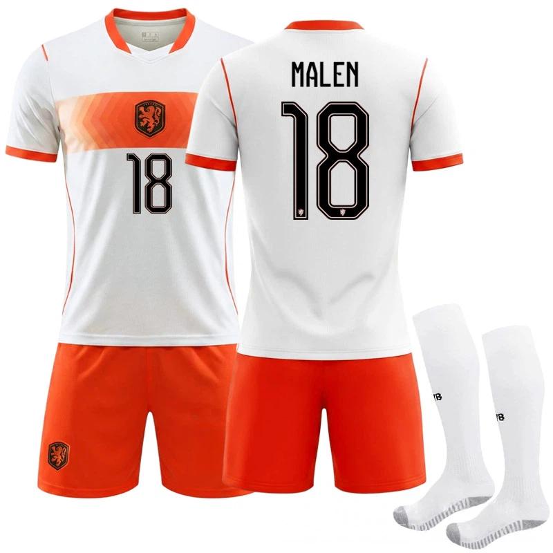 2026 FIFA World Cup Netherlands Away #18 MALEN Sport Training Jersey Set with Socks Teens Kids Adults Football Kits 16