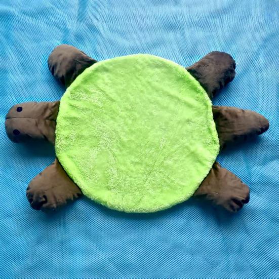 Kaplumbağa Şeklinde Evcil Hayvan Matı Peluş Sevimli Evcil Hayvan Yatağı Matı Çift Taraflı Zemin Temizleme Pedi Makinede Yıkanabilir Yeniden Kullanılabilir Mat Zemin Kanepe Sandalye Kafes İçin