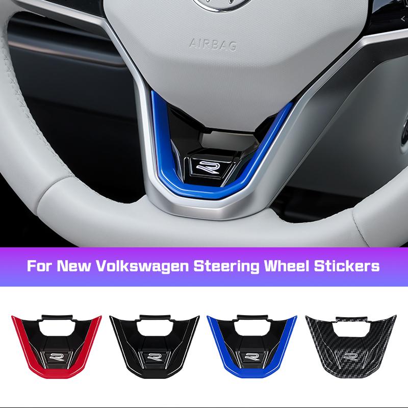 Car Steering Wheel New R Logo Sticker Trim Decal For Volkswagen VW New Golf 8 MK8 Sagitar ID3/4/6 Magotan Bora Lav xn4