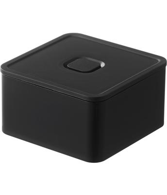 Yamazaki Jitsugyo 5412 Airtight Lunch Box with Valve Tower Square Black Approx. W9.2XD9.2XH5cm Tower Bento Box 250ml DishwasherMicrowave Safe