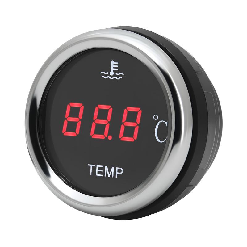 2'' 52mm Digital Led Water temperature Gauge meter +10mm 1/8NPT Temp Sensor coolant temperature Meter With Alarm Function