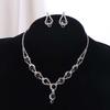Bracelet Rhinestone Jewelry Set Crystal Necklace Wedding Party Earrings  Women