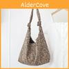 Stylish Large Canvas Crossbody Bag With Chic Leopard Print Design For Everyday Use