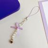 Sweet Phone Chain Strap Lanyard Bowknot Heart Bead Pendant Phone Charm Hanging Decoration Cute Phone Accessories