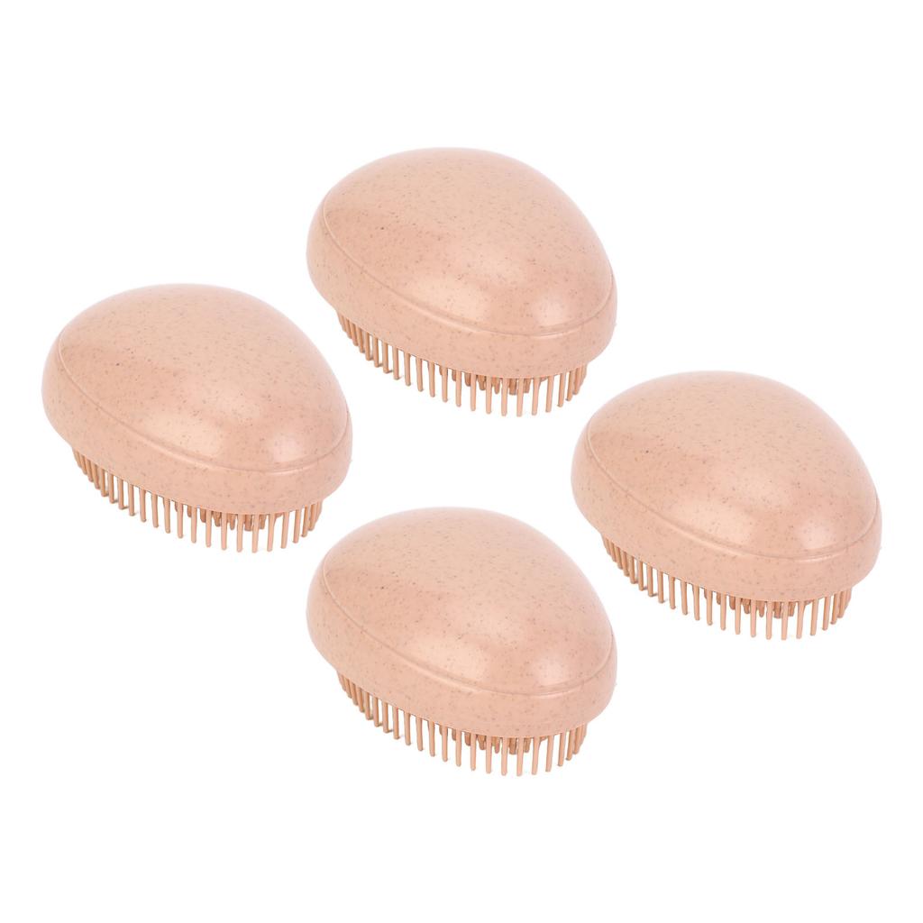 4pcs Wheat Straw Hair Brush Egg Shape Detangling Brush Portable Styling Comb Hair Brush for All Hair