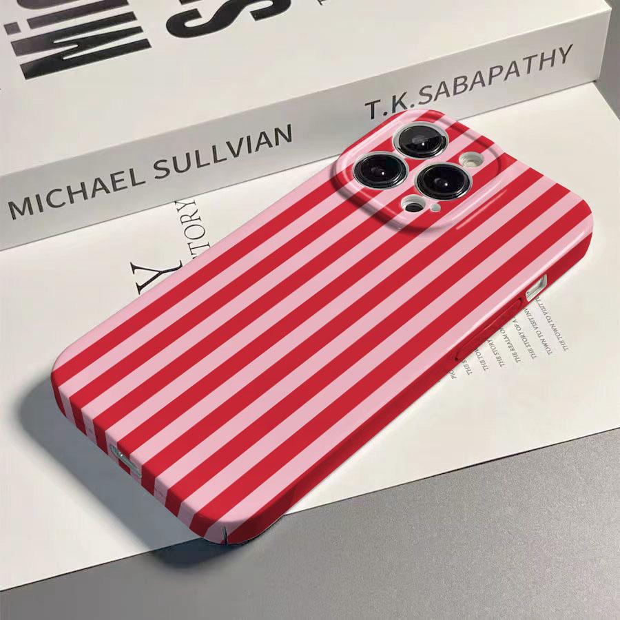 Fashion Pink Striped Phone Case for Oppo Realme C75 C63 C65 C67 C53 C55 C35 C33 C20 C21Y C30S 9 9i 8 8i Pro Plus 4G 5G Hard PC