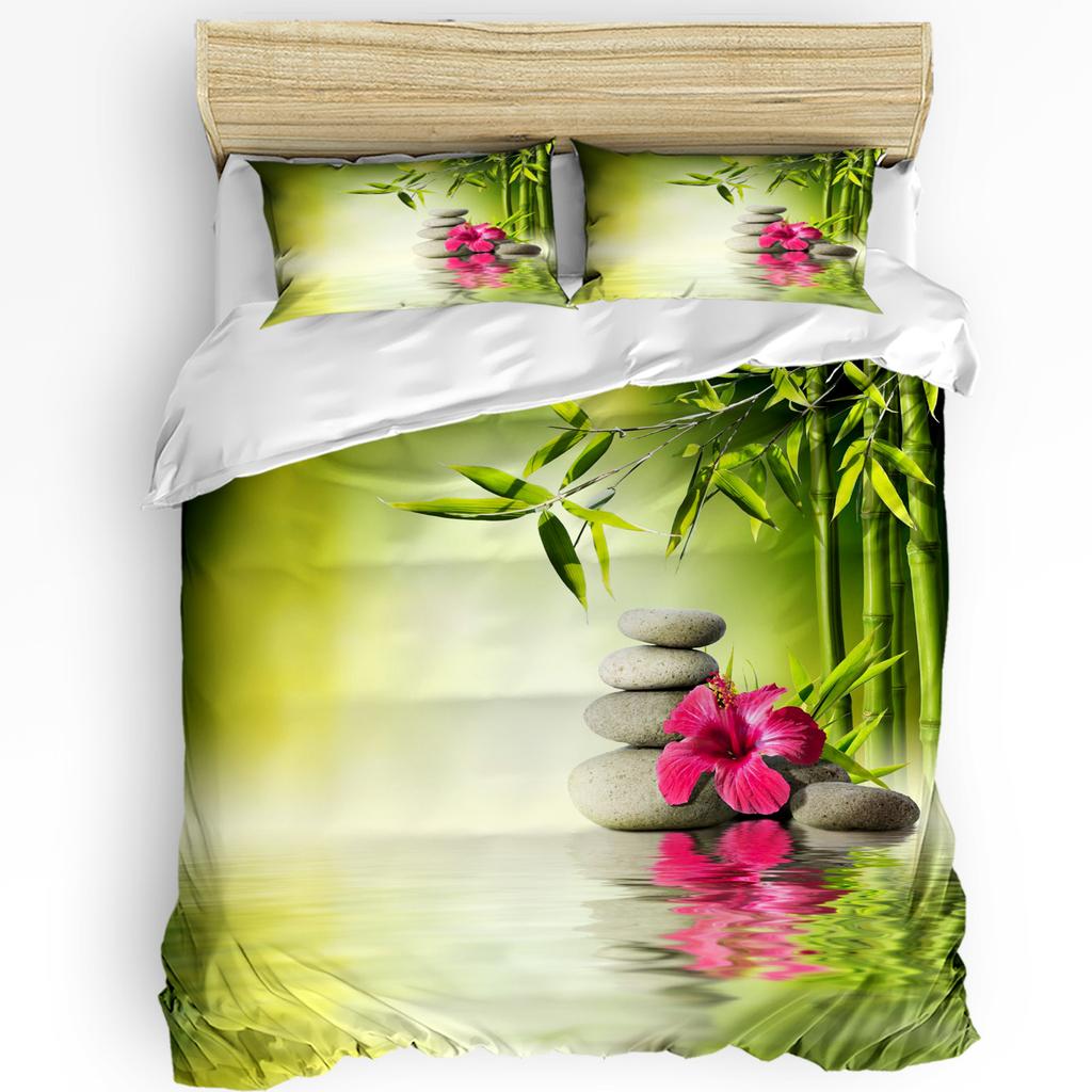 Bamboo Retro Shabby Plant Duvet Cover Bed Bedding Set Double Home Textile Quilt Cover Pillowcases Bedroom Bedding Set No Sheet