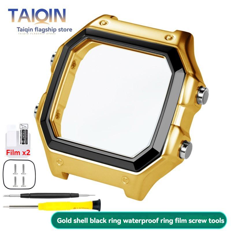 AE1200 Watch Case For Casio 3299 AE-1200WH Stainless Steel Modified Metal Shell with Waterproof Ring Black Silver Watch Case