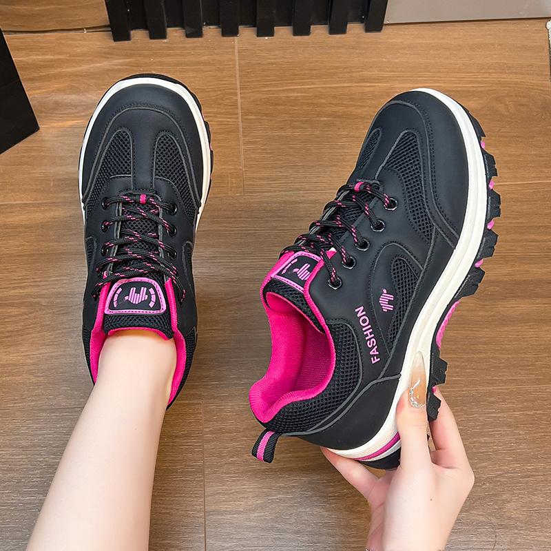Fashion 2025 Mixed Colors Mesh Women's Vulcanize Shoes Outdoor Breathable Women Sneakers Comfortable & Versatile Lace Up Casual Shoes