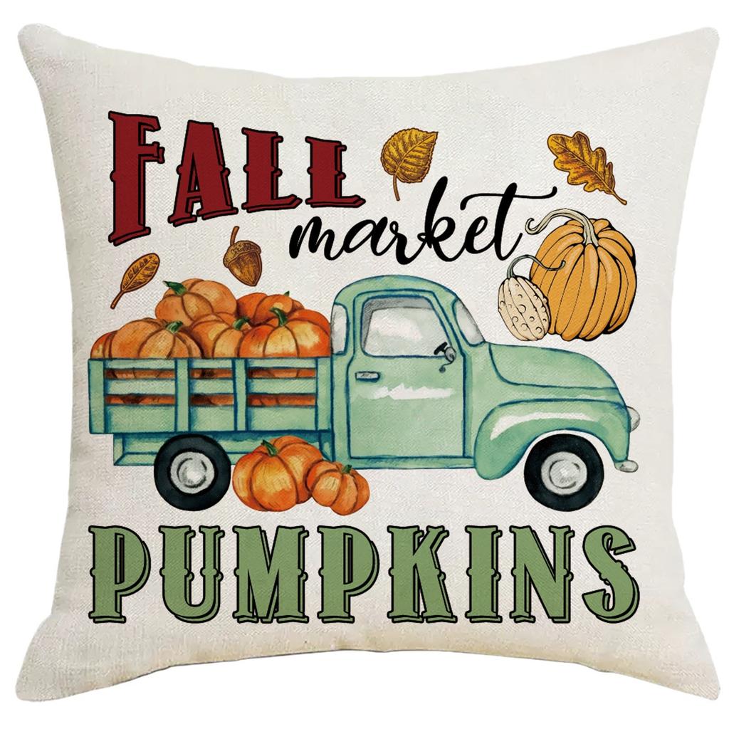 New Thanksgiving Pillow Cover Harvest Pumpkin Linen Living Room Sofa Pillow Cushion Cover Premium Durable Quality