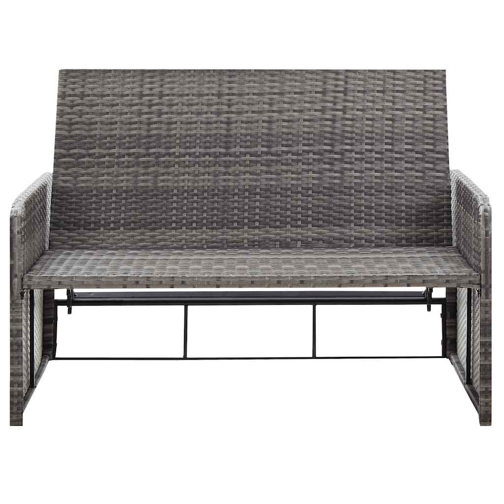 2 Piece Garden Lounge Set with Cushions Poly Rattan Gray