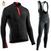 2025 Raudax Winter Thermal Fleece Cycling Jersey Set Warmer Ropa Ciclismo Men Long Sleeve MTB Cycling Clothing Triathlon Suit