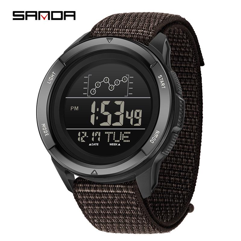 SANDA Outdoor Multifunctional Waterproof Men's Watch with Large Screen Display for Students