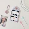 PVC Photocard Holder Keychain Cartoon Animal Hanging Decoration ID Badge Holder Idol Card Display Protector Photo Card Holder