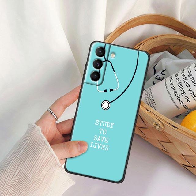Nurse Medical Medicine Health Heart Stethoscope Phone Case For Samsung Galaxy S24 S23 Ultra 5G S26 S21 FE S25 5G S22 Plus Covers