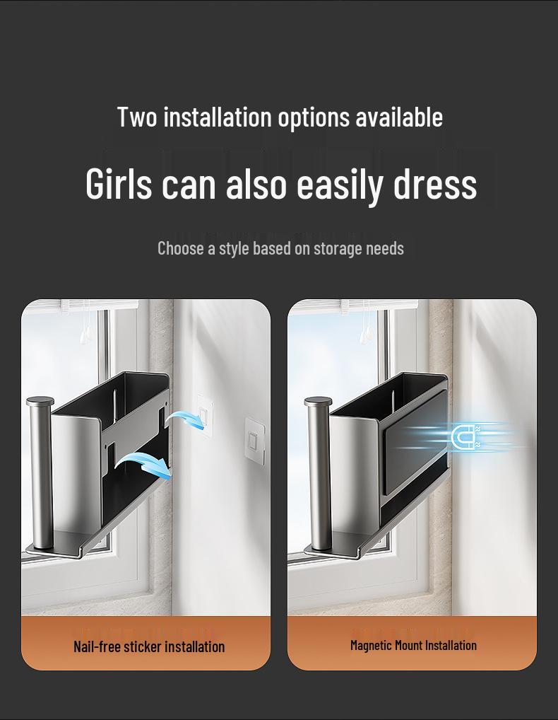 Refrigerator Side Shelf: Multi-Functional Cling Film & Paper Towel Holder, No-Drill Kitchen Storage Rack