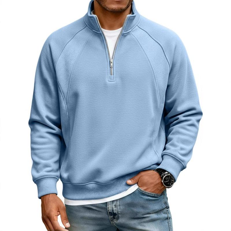 Men's Half Zip Sweatshirt Stand Collar Relaxed Fit Casual Pullover for Autumn Winter
