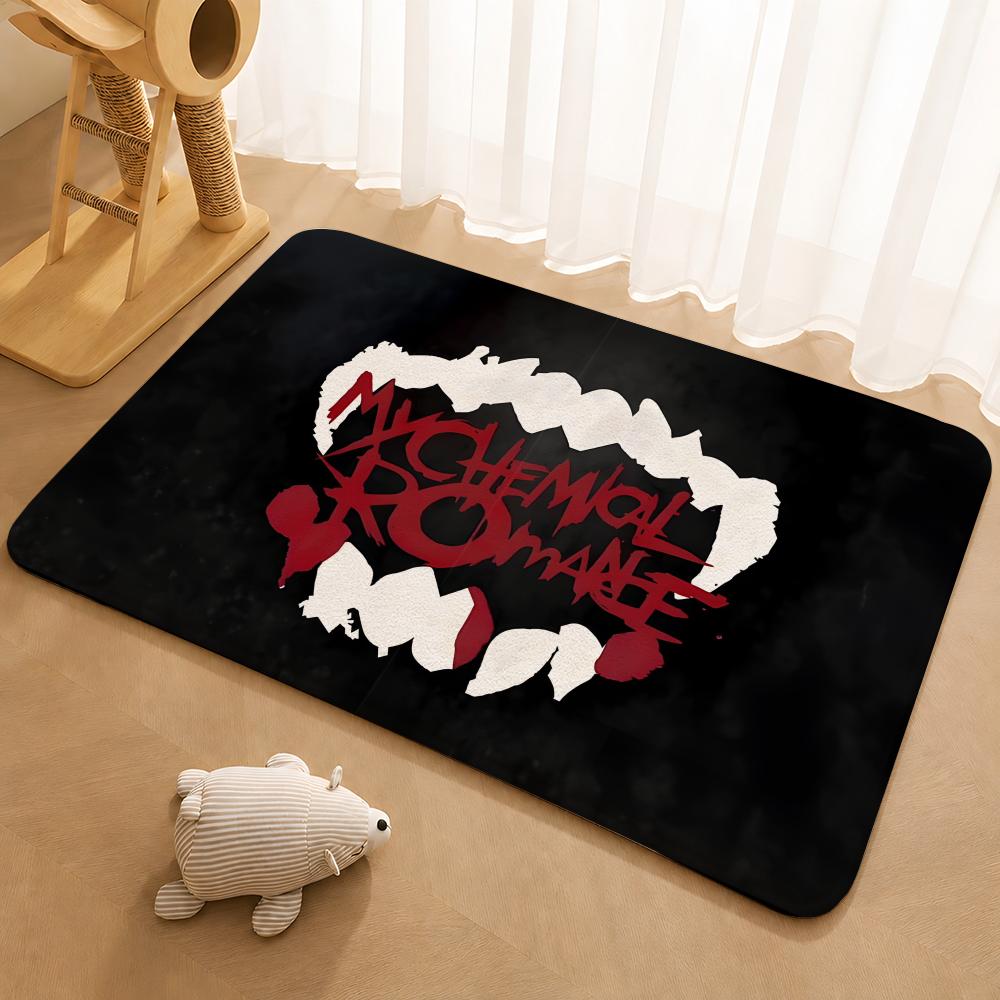 Rock Band My Chemical R-Romance Floor Mat Floor Mat Soft Flannel Non-Slip Door  Rug for Living Room