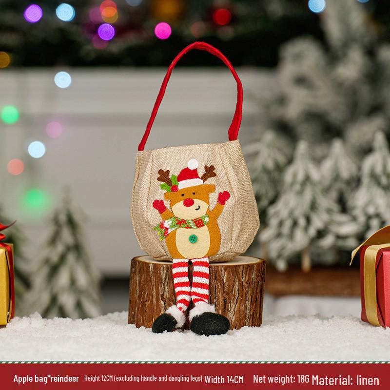 Large Santa Claus Christmas Eve Gift Bag with Pocket for Decorations