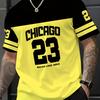 Men's Summer Streetwear Casual T-Shirt - Bold Chicago 23 Graphic Print, 3D Digital Streetwear Style