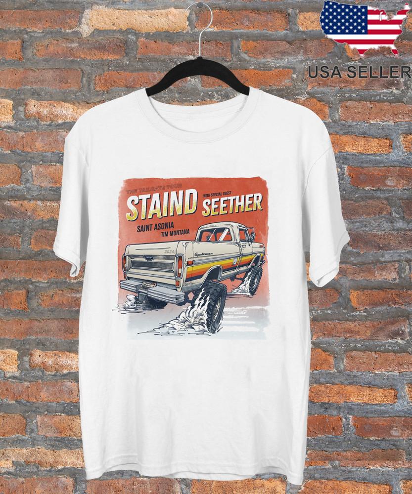 

Staind The Tailgate Tour With Special Guests Seether T shirt Full Size S-5XL Unisex T-Shirt M