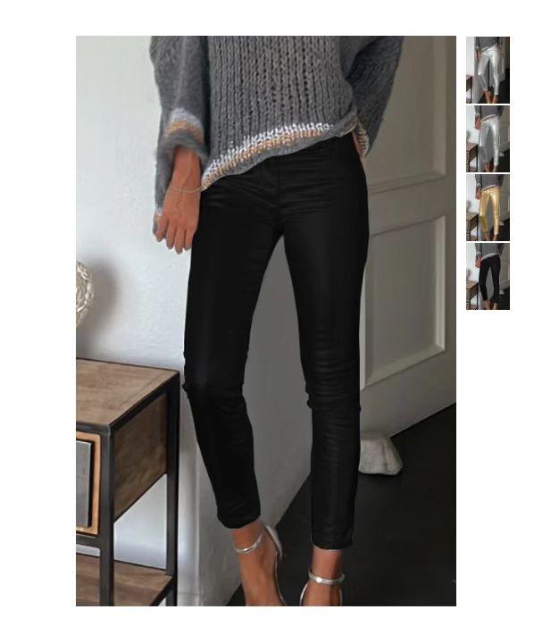 Gold & Silver Thread V-Neck Slimming Sweater - European & American Style