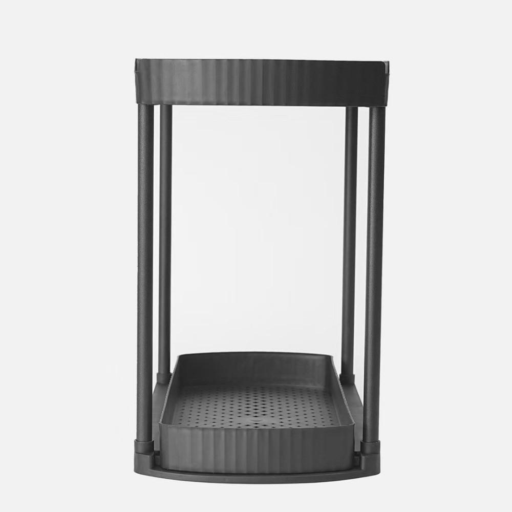 Versatile 2 Tier Under Sink Organizer Pull Out Stable Storage Rack Multi-Purpose Sliding Out Drawers for Bathroom Kitchen