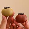 Creative Small Ceramic Persimmon Incense Holder - Zisha Burner for Agarwood & Sandalwood, Ideal for Tea & Incense Ceremonies Indoors