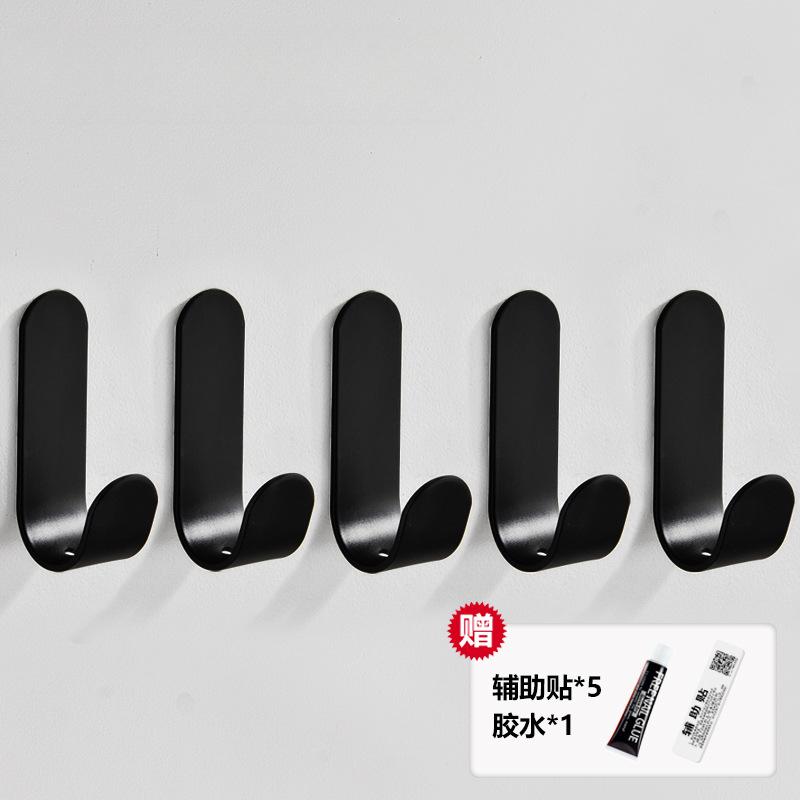 5/10pcs Stainless Steel Self-Adhesive Hooks Waterproof Sticky Hooks Hanging Bathroom Towel Keys Kitchen Bathroom J-type Hook