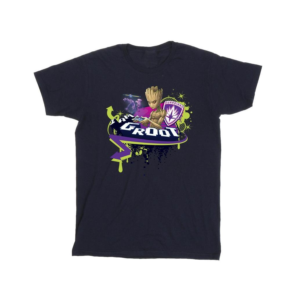 Marvel Mens Guardians Of The Galaxy Groot Gaming Holo T-Shirt