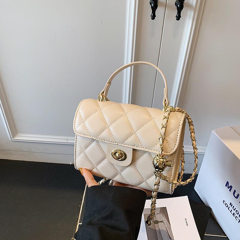 Rhombus chain bag women's spring and summer new high-end niche portable small square bag fashion messenger bag