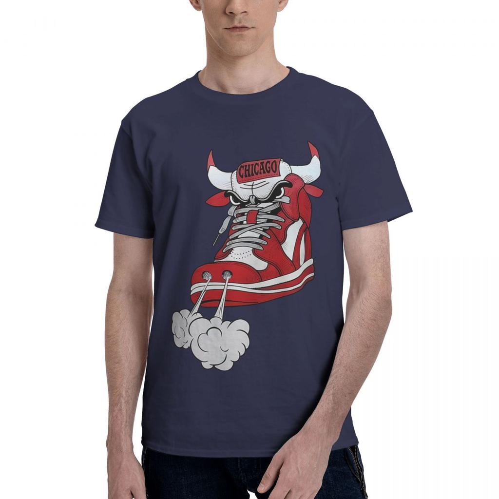 Chicago Shoe Bull Red White Hip Hop 100 Cotton Casual Breathable Confortable Vintage Designer Clothes Men Graphic Tee