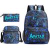 Large Capacity Schoolbag with Shoulder Strap; Student Three-piece Pencil Case Set