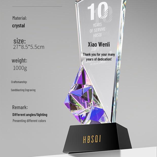 High-End Custom Crystal Trophy & Award for Excellent Employee and Sales Recognition