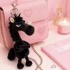 Yousheng Cool Black Horse Plush Keychain Soft Stuffed Animal Pendant for Bag Backpack Keys Handmade Gift for Girls Boys Friends Family Birthday
