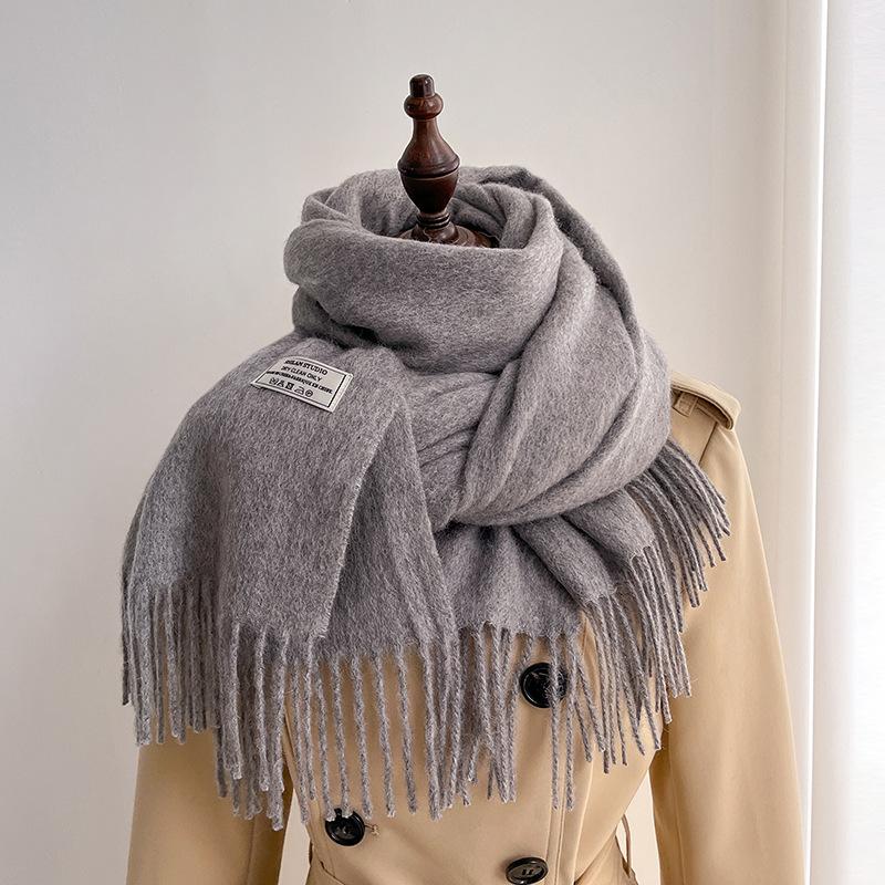 Scarf women's winter new autumn white thickened 111 pure shawl dual-purpose men's knitted warm scarf