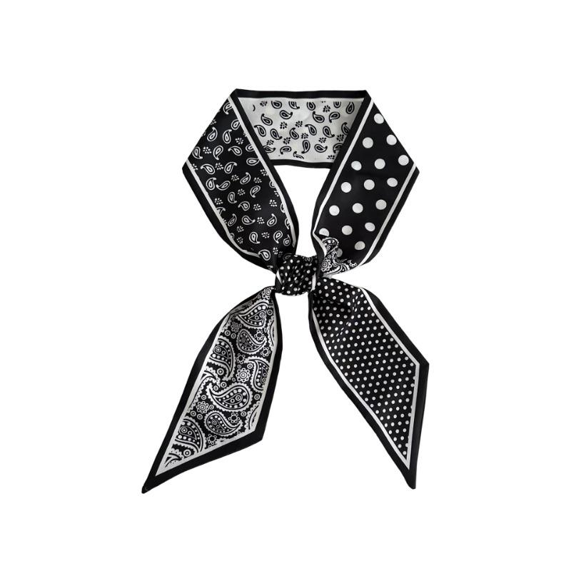 Silk scarf long strip new fashion tie bag ribbon streamer versatile small scarf bow headband headgear decorative belt
