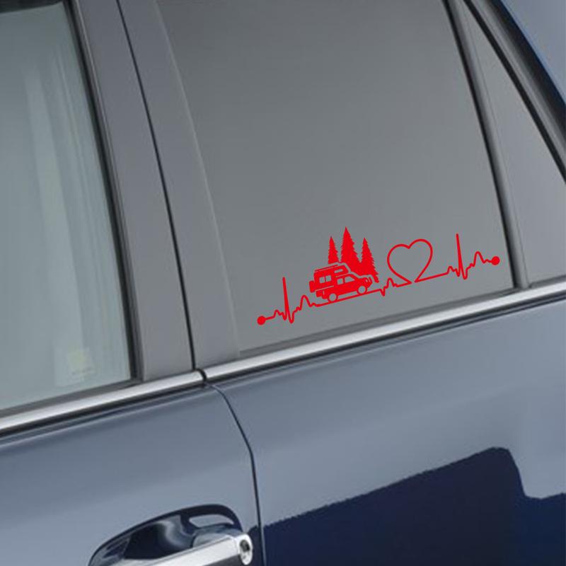 Car Window Side Sticker Fit Pickup Truck Camper Graphics Heartbeat Trees Decor Decal Vinyl Film Cover Auto Tuning Accessories