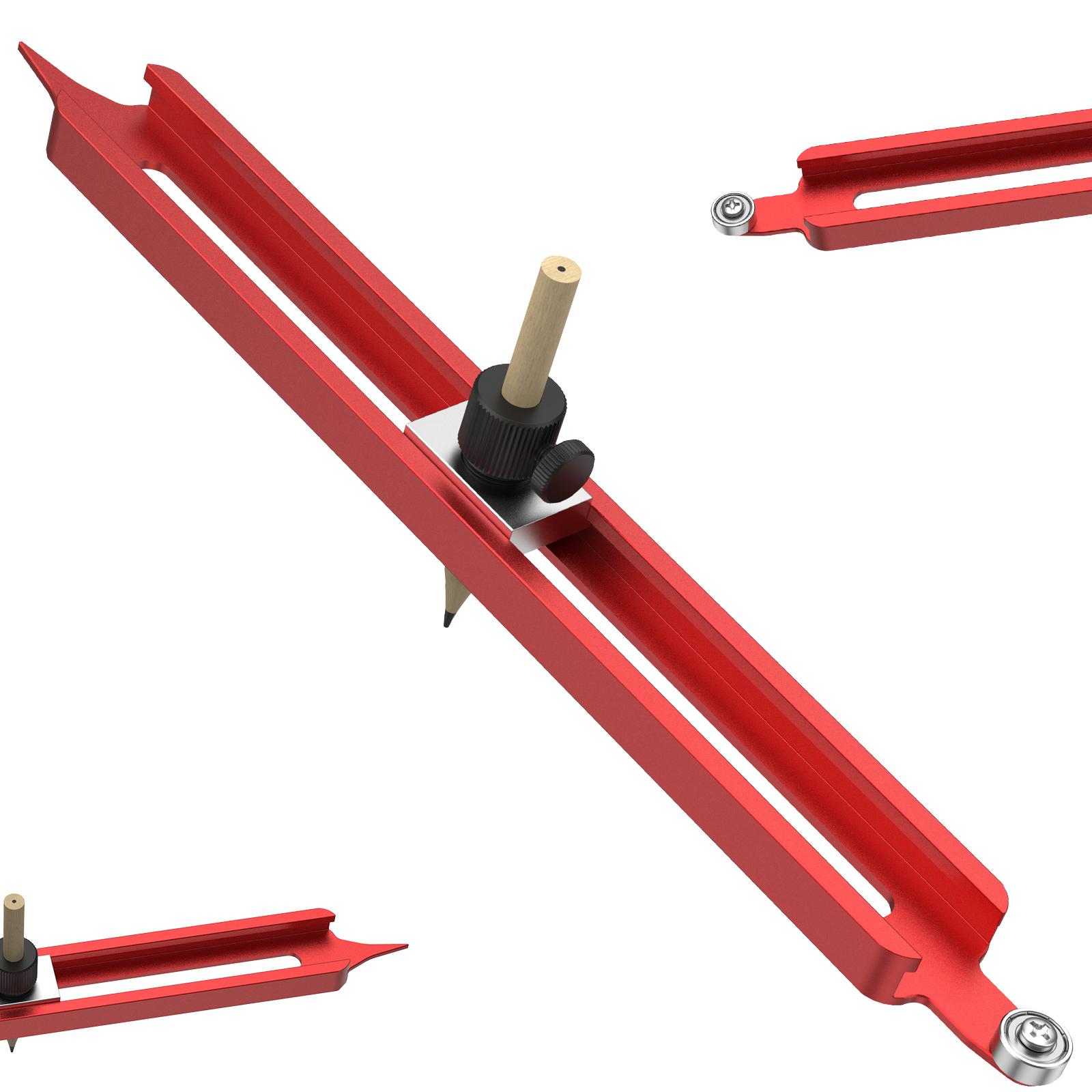 

Aluminum Alloy Profile Scribing Ruler Adjustable Locking for Irregular Contour Measurement - Precision Woodworking Gauge Tool червоний